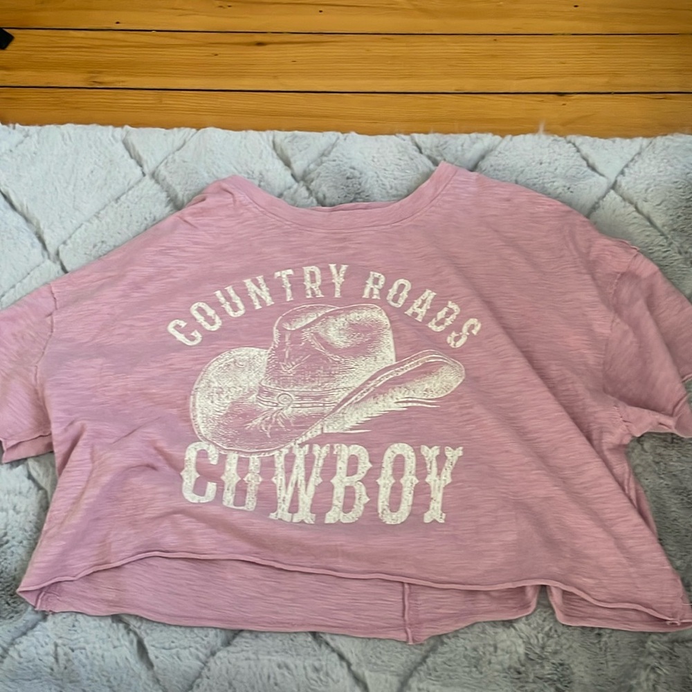 Social culture western crop top